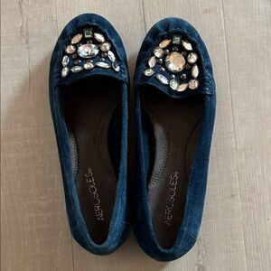 AEROSOLES Women's Jewel-Embellished Navy Loafers